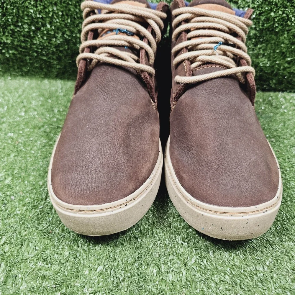 Satorisan Wanaka Mars Brown Soft Leather Combat Ankle Boots Mens US 9.5